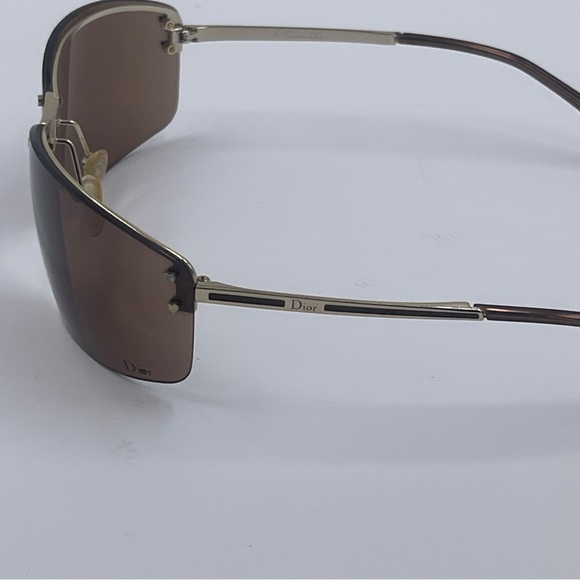 AUTH DIOR CHARM1 vintage sheer Y2K sunglasses rimless brown - Picture 4 of 12